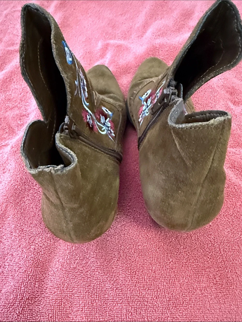 Carlos Santana Brown Suede Embroidered Western Ankle Boots - Women